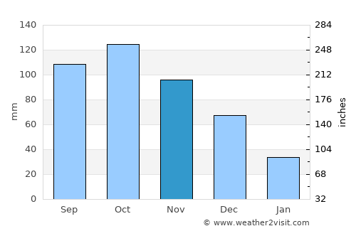 San Rafael del Piñal average rain in November