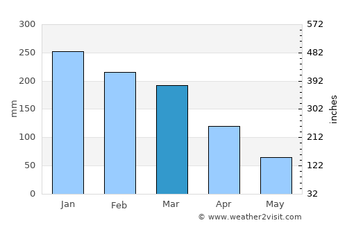 San Ramón average rain in March