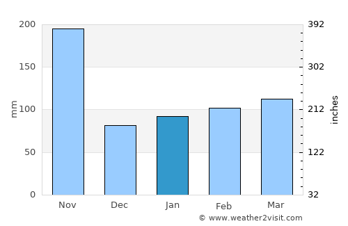 San Vicente de Chucurí average rain in January