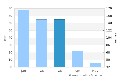 Şanamayn average rain in February
