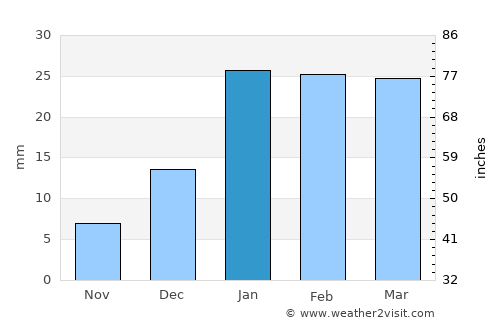 Sanaur average rain in January