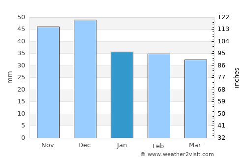 Şandra average rain in January