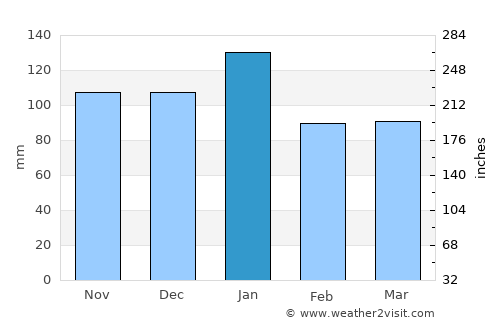 Sandton average rain in January