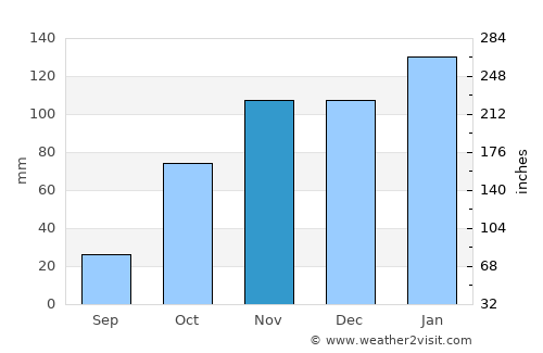 Sandton average rain in November