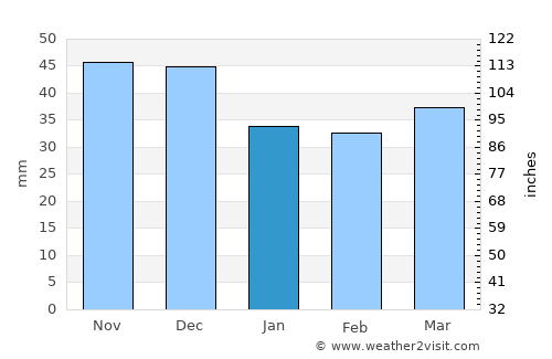 Sanok average rain in January
