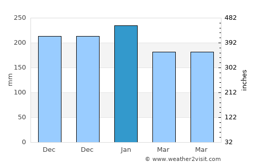 Santa Branca average rain in January