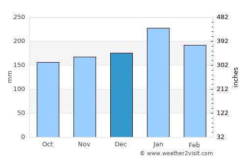 Santa Isabel do Rio Negro average rain in December
