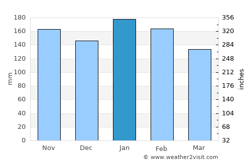 Santo Antônio do Sudoeste average rain in January