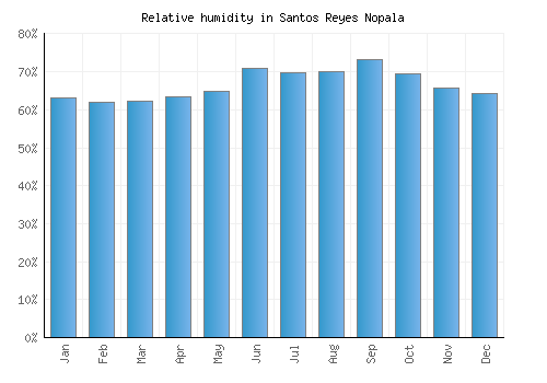 Santos Reyes Nopala relative humidity averages