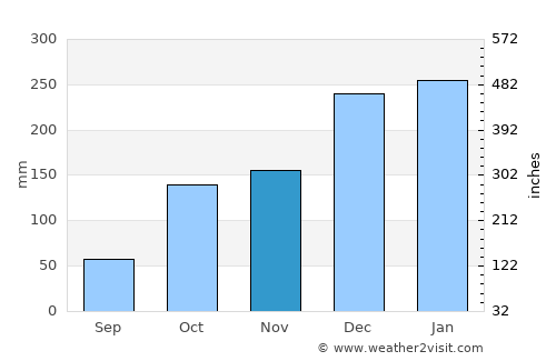 São Carlos average rain in November