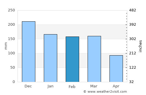 São Desidério average rain in February