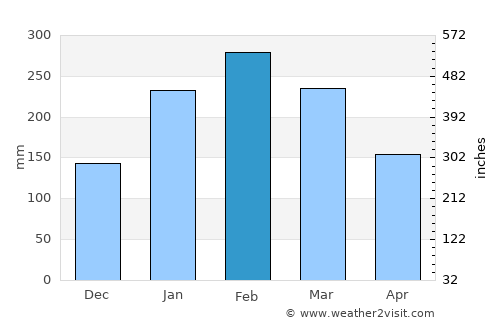 São Francisco do Sul average rain in February
