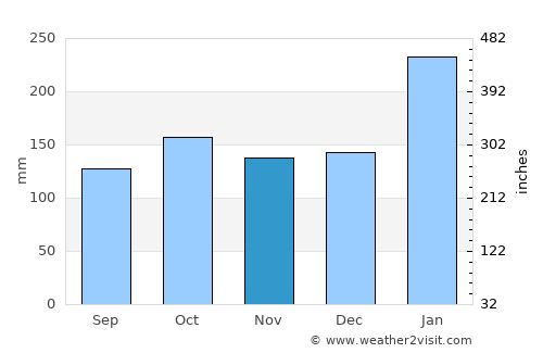 São Francisco do Sul average rain in November