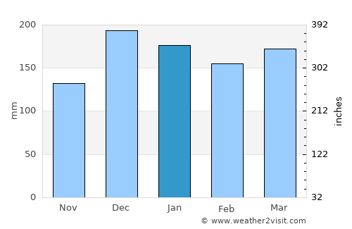 São Gonçalo average rain in January