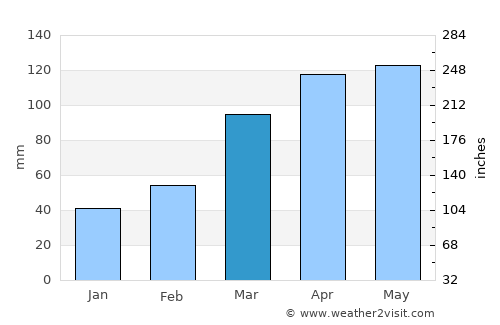São João average rain in March