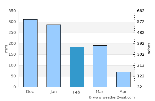 São Joaquim de Bicas average rain in February