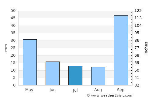 São Joaquim de Bicas average rain in July