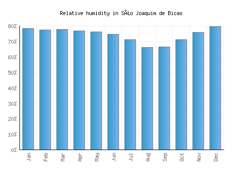 São Joaquim de Bicas relative humidity averages