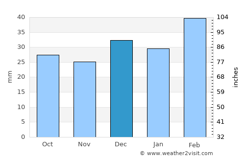 São Sebastião average rain in December