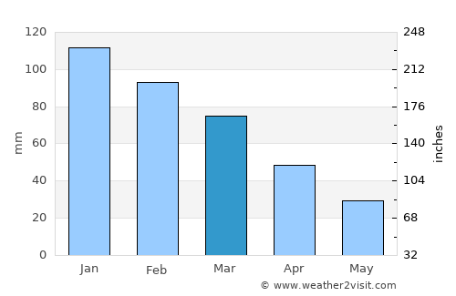 São Vicente average rain in March