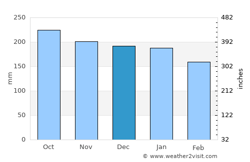 Sapa average rain in December