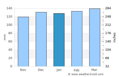 Sapiranga average rain in January
