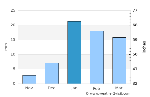 Sarauli average rain in January