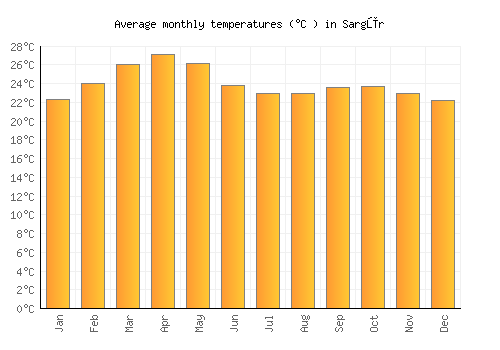 Sargūr average temperature chart (Celsius)
