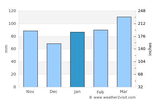 Sasayama average rain in January