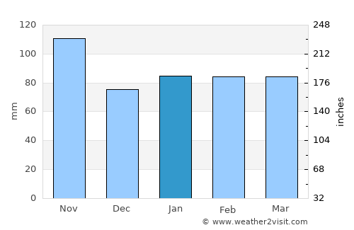 Savona average rain in January