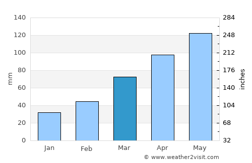 Sayama average rain in March