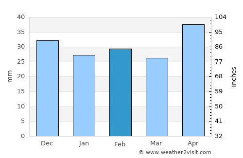 Schela average rain in February