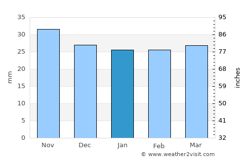 Scorţeni average rain in January