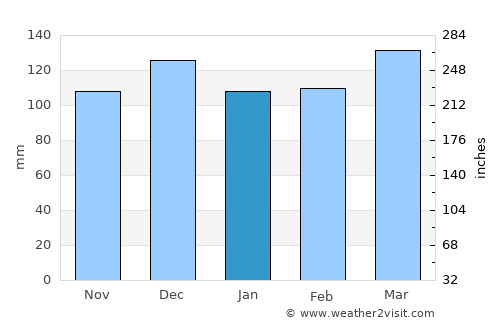 Scottsville average rain in January