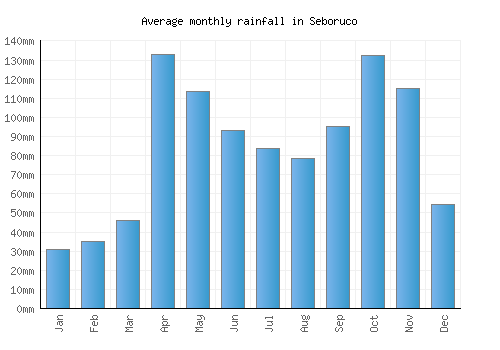 Seboruco monthly rainfall chart (mm)