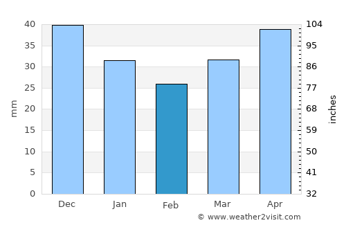 Sel’tso average rain in February