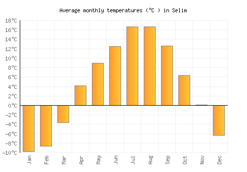 Selim average temperature chart (Celsius)