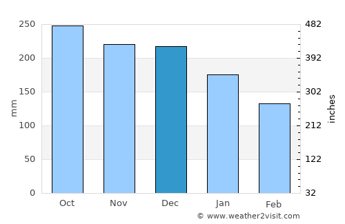 Selje average rain in December
