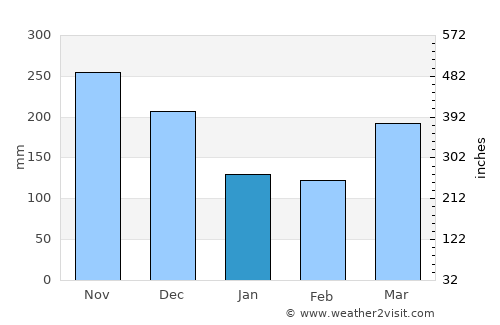 Semenyih average rain in January