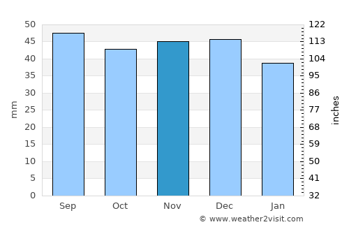 Semiluki average rain in November