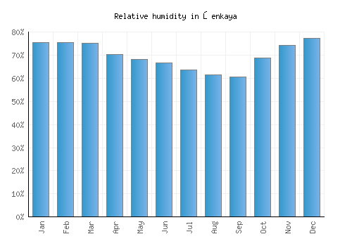 Şenkaya relative humidity averages
