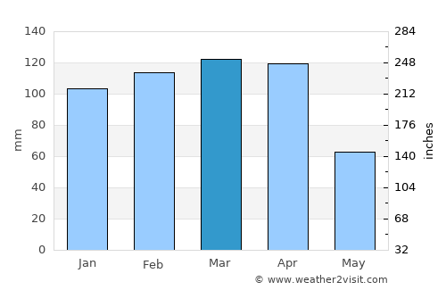 Şenoba average rain in March