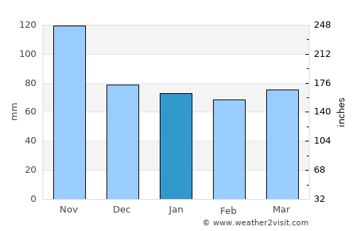 Sesto Fiorentino average rain in January