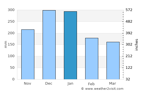 Sete Lagoas average rain in January