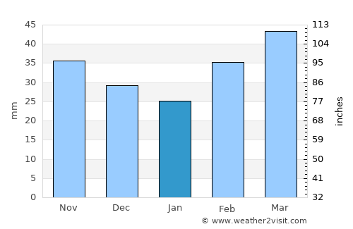 Seymour average rain in January