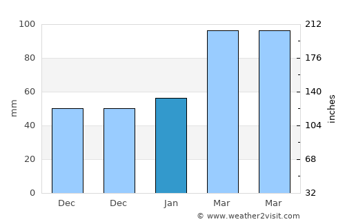 Shadili average rain in January