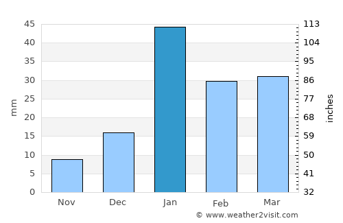 Shāhābād average rain in January