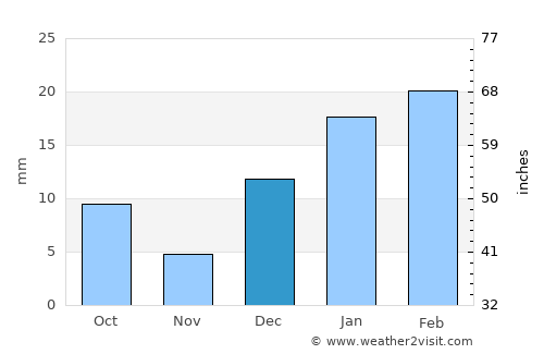Shahkot average rain in December