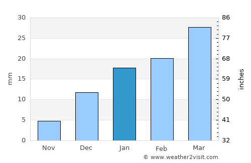 Shahkot average rain in January