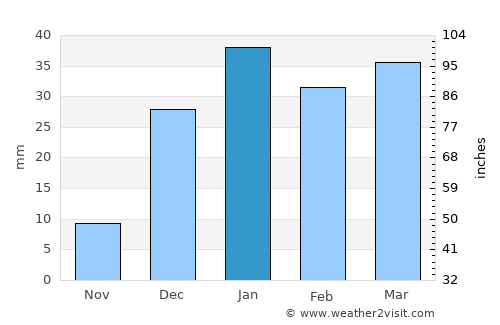 Shahr-e Bābak average rain in January
